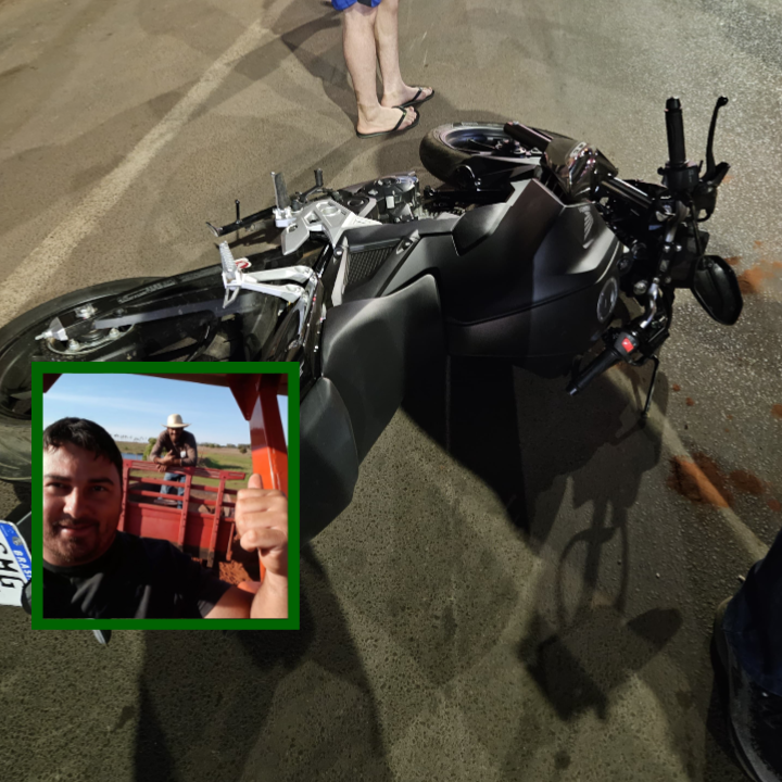 Motociclista identificado como Fabiano Lacheski morre após colisão com caçamba em Água Clara