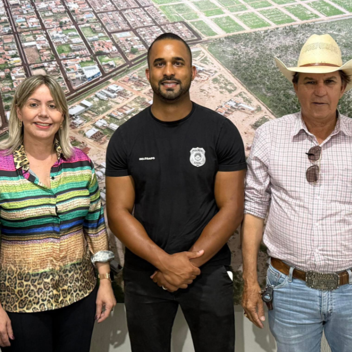 Prefeita Gerolina recebe novo delegado da Polícia Civil e reforça segurança