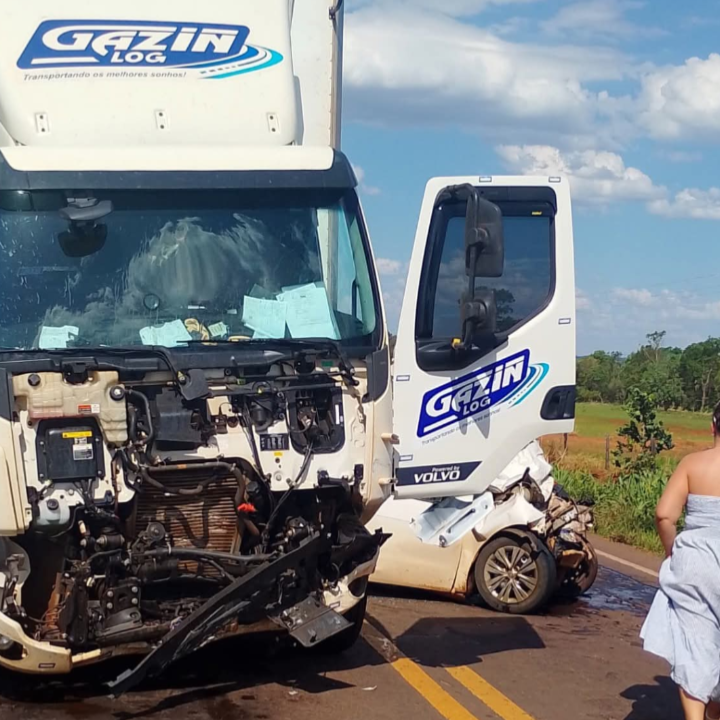 Veja o momento do acidente na MS-164 entre Água Clara e Inocência