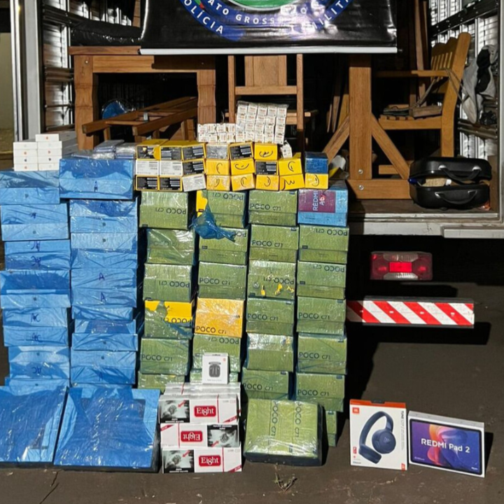 Em Brasilândia, PM apreende celulares, MacBooks e canetas avaliados em R$ 1,7 milhão